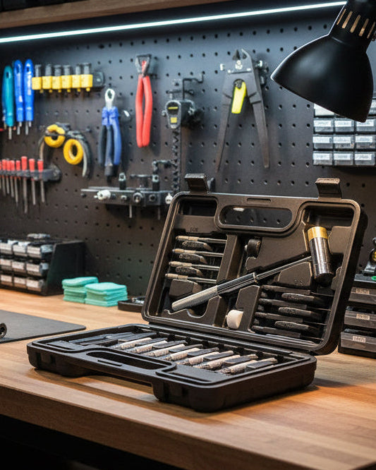 BESTNULE Gunsmithing Punch Set, Pin Punches, Punch Tool, Roll Pin Punch Set, Made of High Quality Metal Material Including Punches and Hammer, Mechanical Repair Tool, with Organizer Storage Box (without Bench Block)