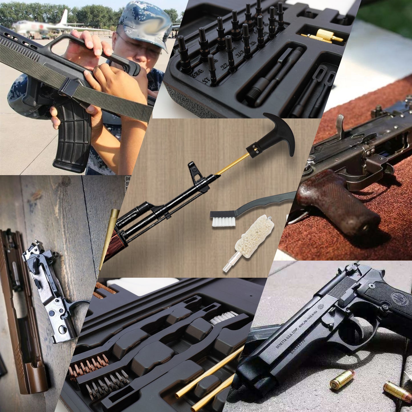 BESTNULE Universal Gun Cleaning Kit for Rifles, Pistols,Handguns, Shotguns, Gun Cleaning Kits for All Guns, Gun Cleaning Supplies with Brass Rods and Portable Case