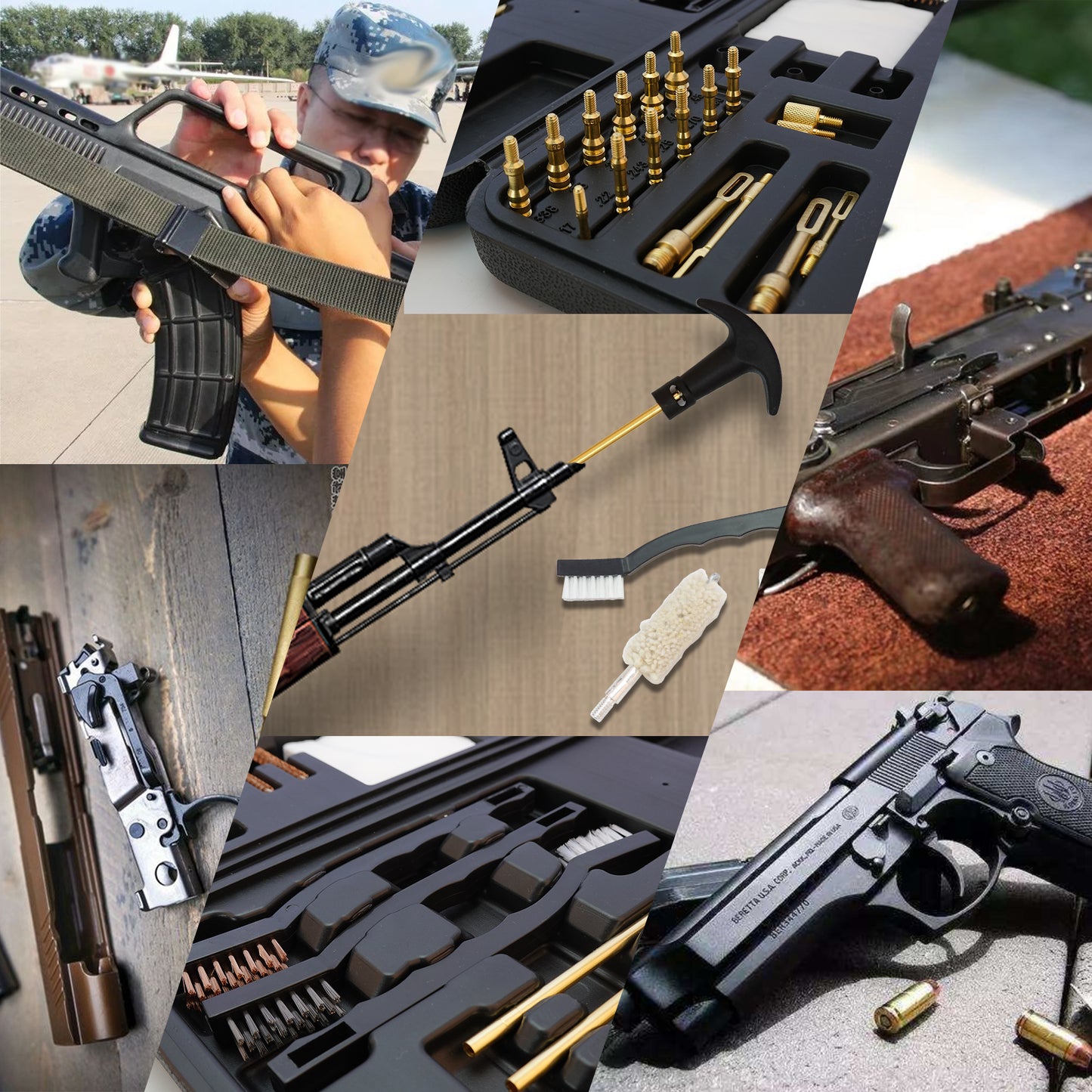 BESTNULE Universal Gun Cleaning Kit for Rifles, Pistols,Handguns, Shotguns, Gun Cleaning Kits for All Guns, Gun Cleaning Supplies with Brass Rods and Portable Case
