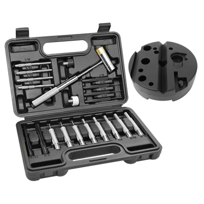 BESTNULE Gunsnithing Punch Set, Pin Punches, Punch Tool, Roll Pin Punch Set, Made of High Quality Metal Material Including Punches and Hammer, Mechanical Repair Tool, with Organizer Storage Box (with Bench Block)