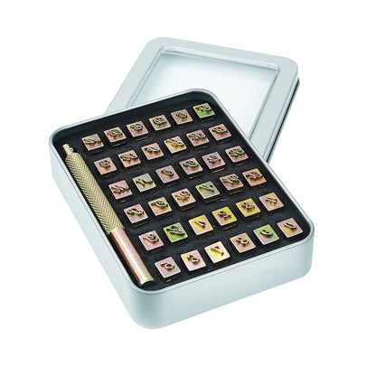 BESTNULE 37pcs Leather Stamps, Leather Stamping Kit, Leathercraft Stamping Tool Set, 26PCS Capital Letter Leather Stamps 5.5mm + 10pcs Number Stamps 6mm + 1 Stamping Handle for Leather Craft