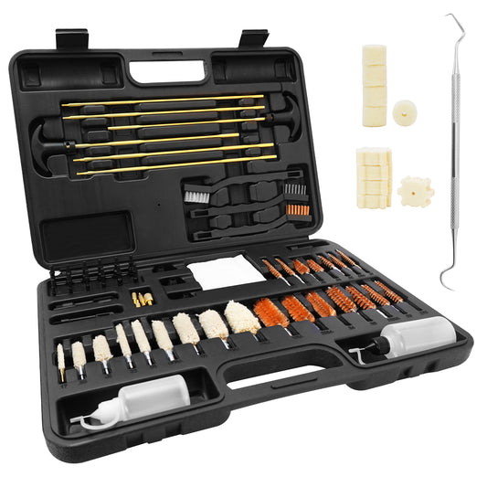BESTNULE Universal Gun Cleaning Kit for Rifles, Pistols,Handguns, Shotguns, Gun Cleaning Kits for All Guns, Gun Cleaning Supplies with Brass Rods and Portable Case