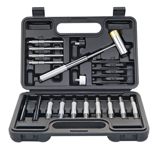 BESTNULE Gunsnithing Punch Set, Pin Punches, Punch Tool, Roll Pin Punch Set, Made of High Quality Metal Material Including Punches and Hammer, Mechanical Repair Tool, with Organizer Storage Box (without Bench Block)