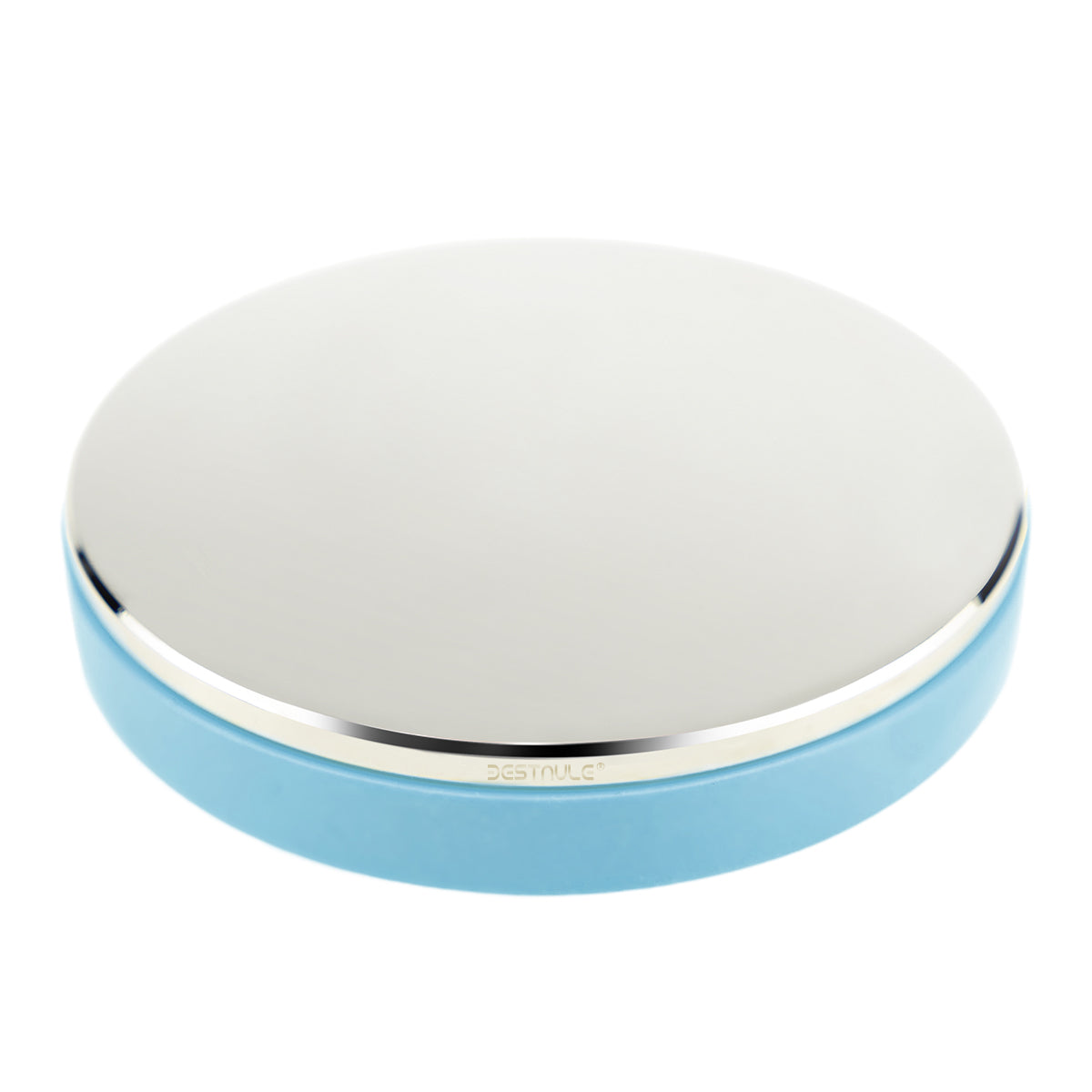 BESTNULE Professional Steel Bench Block, Covered with TPR Soft Plastic at The Bottom, Metal Stamping Table Mirror, Polishing with Chrome Plating for Jewelry Stamping Tools, (Dia: 3”, H: 19/32”)