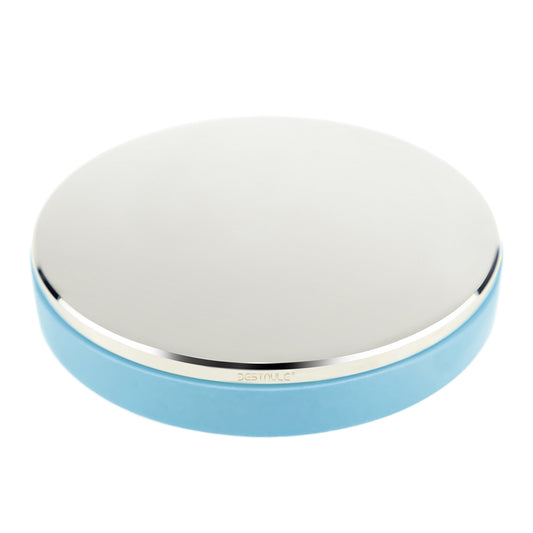 BESTNULE Professional Steel Bench Block, Covered with TPR Soft Plastic at The Bottom, Metal Stamping Table Mirror, Polishing with Chrome Plating for Jewelry Stamping Tools, (Dia: 3”, H: 19/32”)