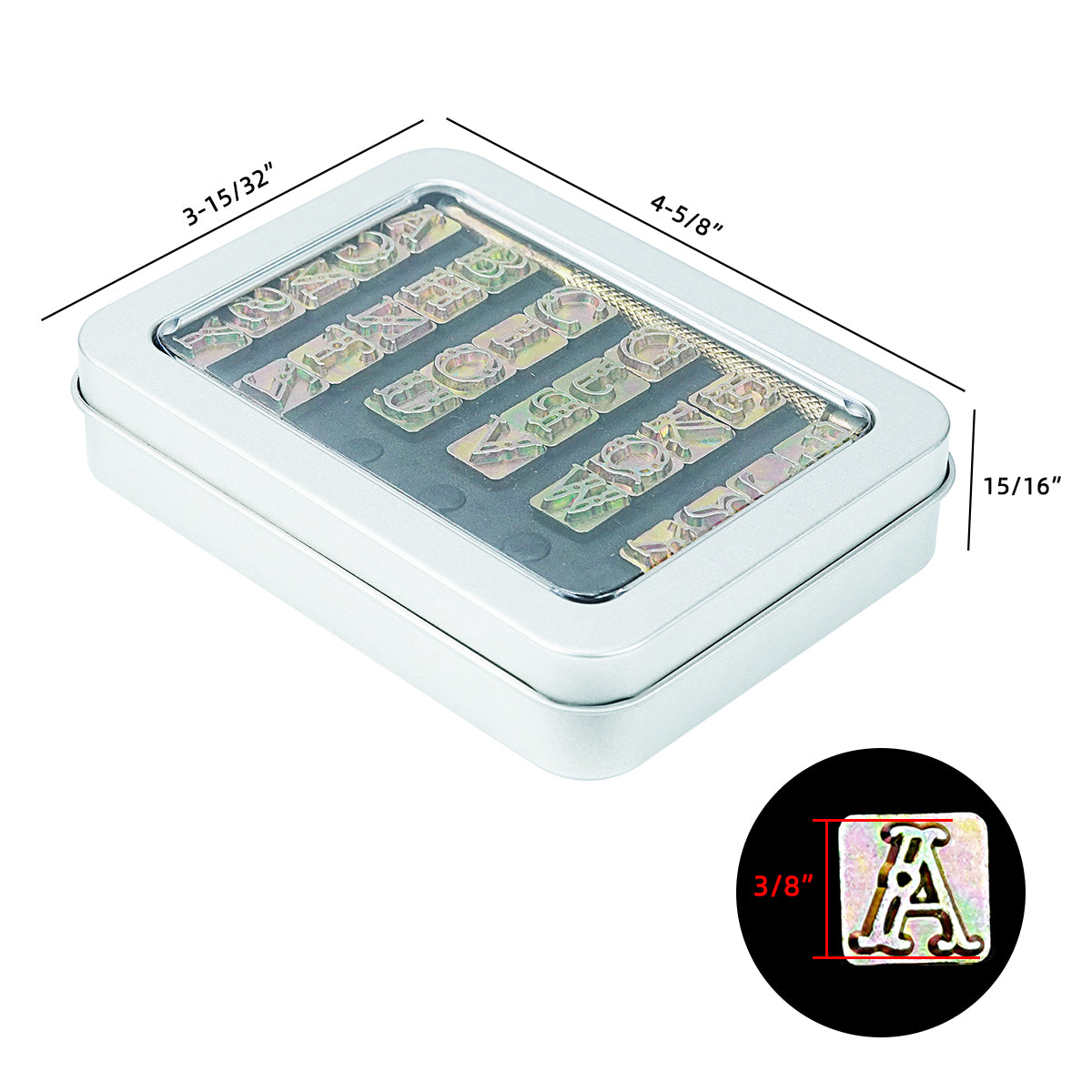 BESTNULE 27pcs Leather Stamps, Leather Stamping Kit, Leathercraft Stamping Tool Set, 26PCS Capital Letter Leather Stamps 9.5mm + 1 Stamping Handle for Leather Craft