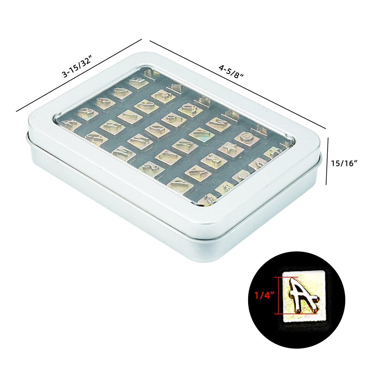 BESTNULE 37pcs Leather Stamps, Leather Stamping Kit, Leathercraft Stamping Tool Set, 26PCS Capital Letter Leather Stamps 6mm + 10pcs Symbol Stamps + 1 Stamping Handle for Leather Craft