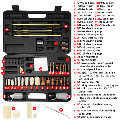 BESTNULE Universal Gun Cleaning Kit for Rifles, Pistols,Handguns, Shotguns, Gun Cleaning Kits for All Guns, Gun Cleaning Supplies with Brass Rods and Portable Case