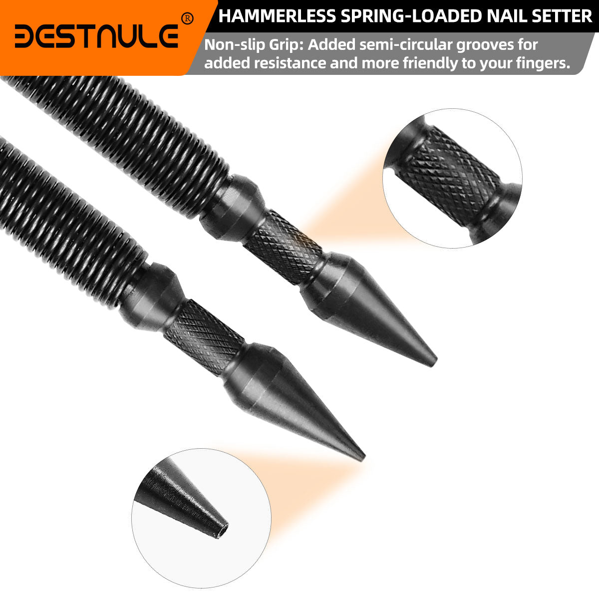 BESTNULE 1-Piece Nail Setter Dual Head Nail Set, Dual Head Center Punch, Nail Tool Features 1/32-in, 1/16-in