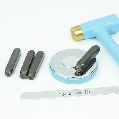 BESTNULE 4pcs Metal Design Stamps Punch Stamping Tool, Hard Carbon Steel Tools to Stamp or Punch Metal, Jewelry, Clay, Leather, Wood (Forest Animals 3)