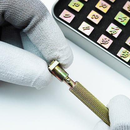 BESTNULE 37pcs Leather Stamps, Leather Stamping Kit, Leathercraft Stamping Tool Set, 26PCS Capital Letter Leather Stamps 5.5mm + 10pcs Number Stamps 6mm + 1 Stamping Handle for Leather Craft