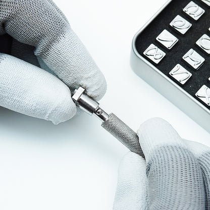 BESTNULE 37pcs Leather Stamps, Leather Stamping Kit, Leathercraft Stamping Tool Set, 26PCS Capital Letter Leather Stamps 6mm + 10pcs Number Stamps 6mm + 1 Stamping Handle for Leather Craft