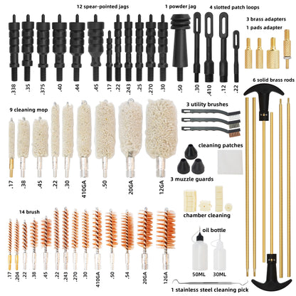 BESTNULE Universal Gun Cleaning Kit for Rifles, Pistols,Handguns, Shotguns, Gun Cleaning Kits for All Guns, Gun Cleaning Supplies with Brass Rods and Portable Case