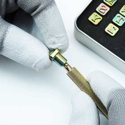 BESTNULE 27pcs Leather Stamps, Leather Stamping Kit, Leathercraft Stamping Tool Set, 26PCS Capital Letter Leather Stamps 6mm + 1 Stamping Handle for Leather Craft