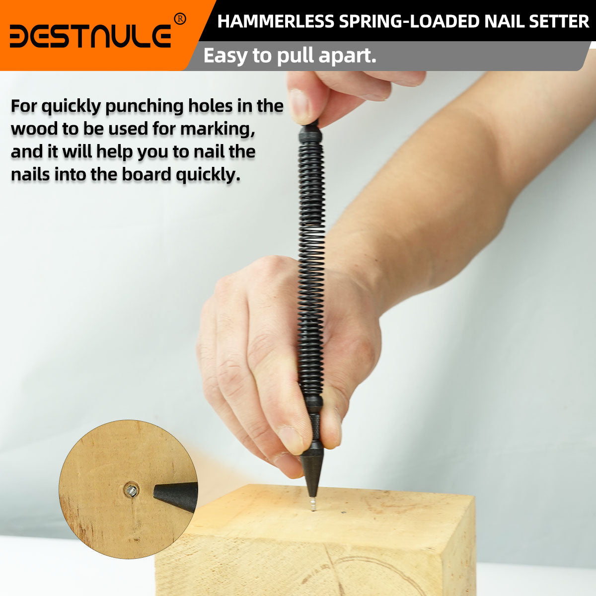 BESTNULE 5-Piece Nail Setter Dual Head Nail Set & Dual Head Center Punch & Hinge Pin Remover Punch Set, Spring Loaded Center Hole Punch, Nail Setter Features 1/8-in, 3/32-in, 3/16-in, 1/16-in, 1/32-in
