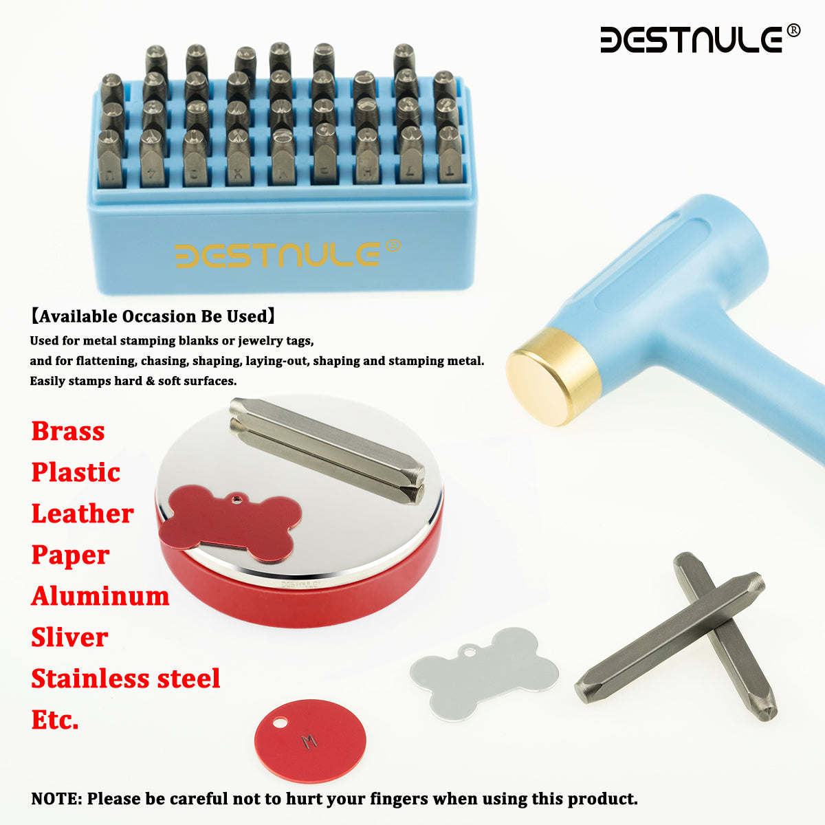 BESTNULE Professional Steel Bench Block, Covered with TPR Soft Plastic at The Bottom, Metal Stamping Table Mirror, Polishing with Chrome Plating for Jewelry Stamping (Dia: 3”, H: 19/32”) (Red Base)