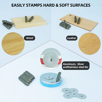 BESTNULE Metal Design Stamps Punch Stamping Tool, Hard Carbon Steel Tools to Stamp or Punch Metal, Jewelry, Clay, Leather, Wood (Tree 1)
