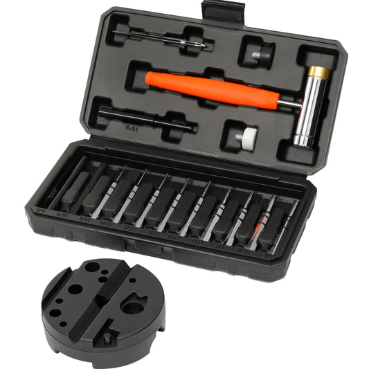 BESTNULE Punch Set, Punch Tools, Roll Pin Punch Set, Made of Solid Material Including Steel Punches and Hammer, Ideal for Maintenance (With Bench Block)