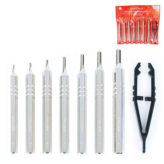 BESTNULE 8 Piece Punch Set, Punch Set, Roll Pin Punch Set, Punch Tools with 1 Metal Tweezers, Made of Solid Material Including Steel Punch and Tweezer, Ideal for Machinery Maintenance