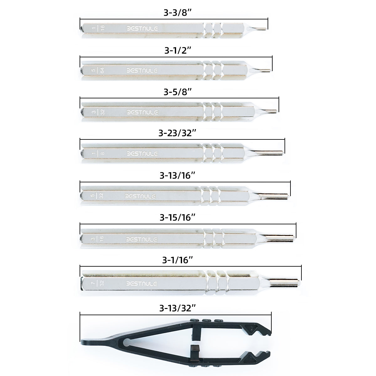 BESTNULE 8 Piece Punch Set, Punch Set, Roll Pin Punch Set, Punch Tools with 1 Metal Tweezers, Made of Solid Material Including Steel Punch and Tweezer, Ideal for Machinery Maintenance