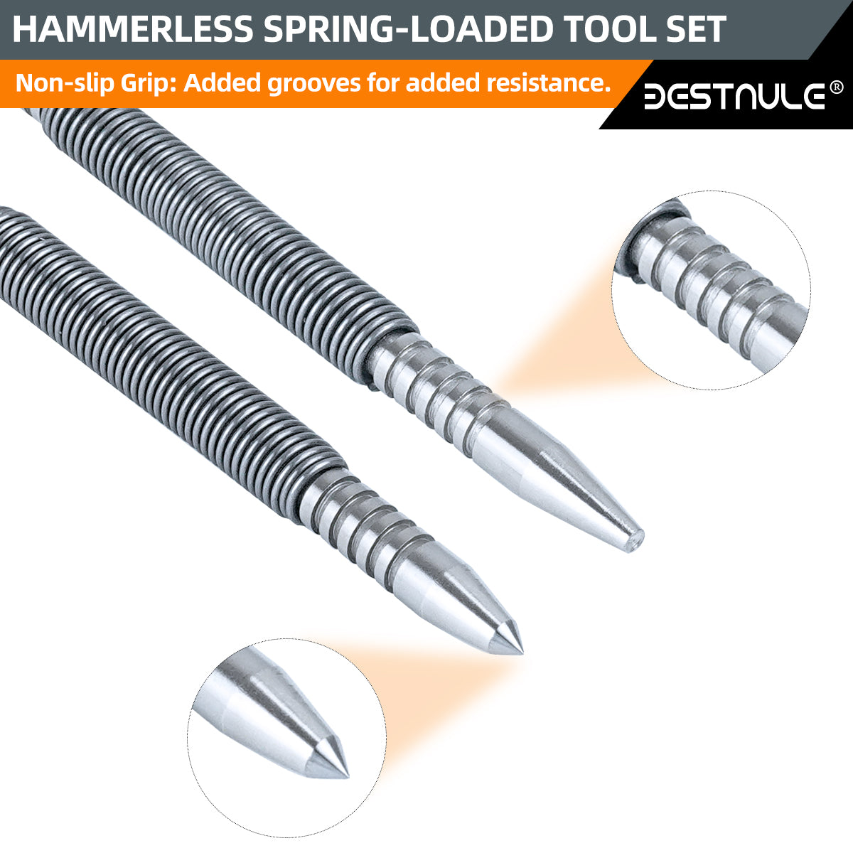 BESTNULE 4-Piece Nail Setter Dual Head Nail Set & Dual Head Center Punch & Hammerless Cold Chisel & Hinge Pin Remover Punch Set, Nail Setter Features 1/8-in, 3/32-in, 3/16-in, 1/16-in, 5/16-in, 1/8-in