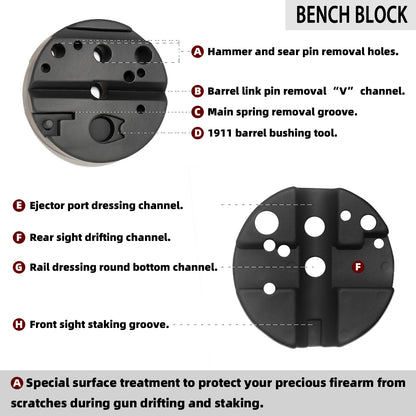 BESTNULE Bench Block Non-Slip Universal Gun Armorers Block,Made with Non Marring Materials